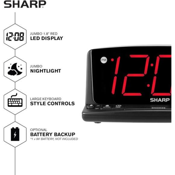 LED Digital Alarm Clock – Simple Operation - Easy to See Large Numbers - Picture 2 of 5